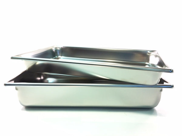 12'' x 10'' Stainless Steel Pans Available in 2 1/2'' x 4'' Depth