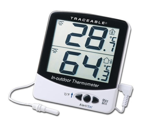 Big-Digit Memory Traceable Thermometer with NIST Traceable Certificate & Waterproof Probe